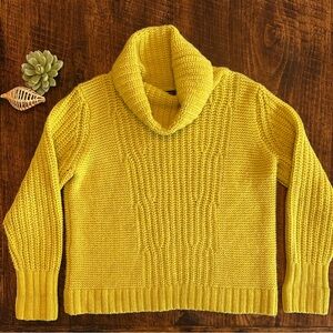 Banana Republic | Chartreuse Chunky Knit Cowl Neck Sweater, Wool Blend, Size XL
